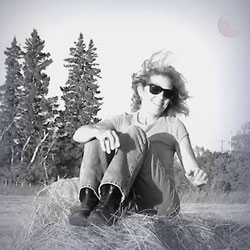 Katharine on a haystack